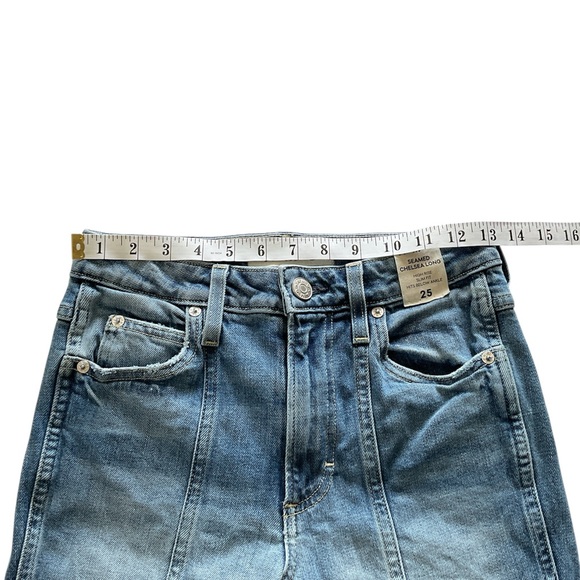 AMO Seamed Chelsea High Rise Slim Fit Long Denim Jeans Deeply, size 25 - Picture 11 of 14